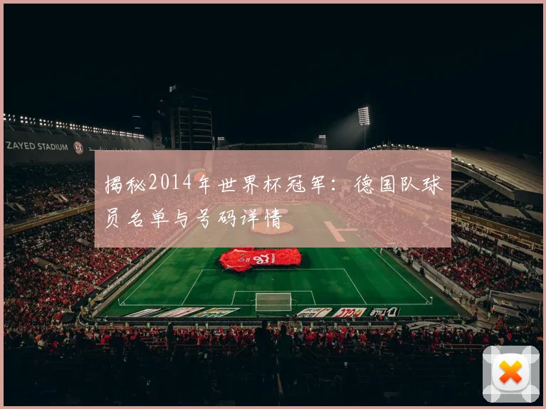 揭秘2014年世界杯冠军:德国队球员名单与号码详情